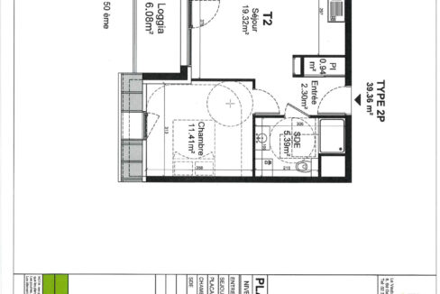 APPARTEMENT LOCATION CAEN 14000 - SURFACE 39.36M2 - REF 4682 Photo 2